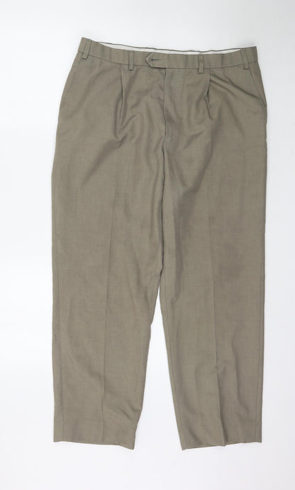 Marks and Spencer Mens Green   Trousers  Size 36 in L29 in