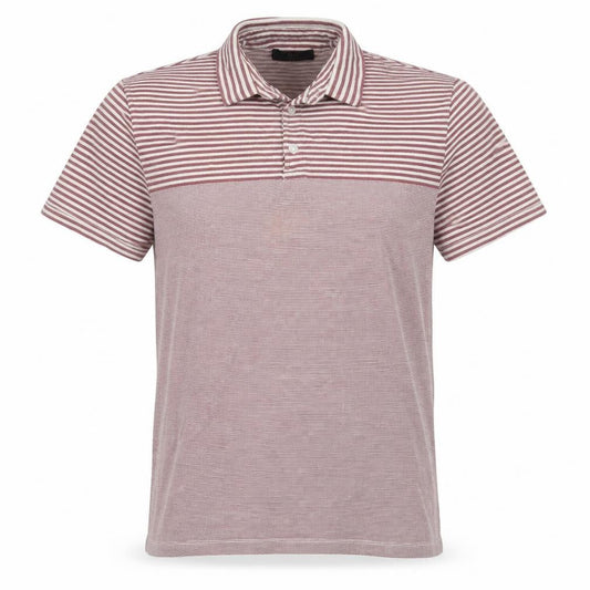 Front view of ACW85 men’s purple polo, size L