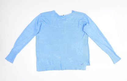Back view of Primark women’s blue pullover sweatshirt, size L