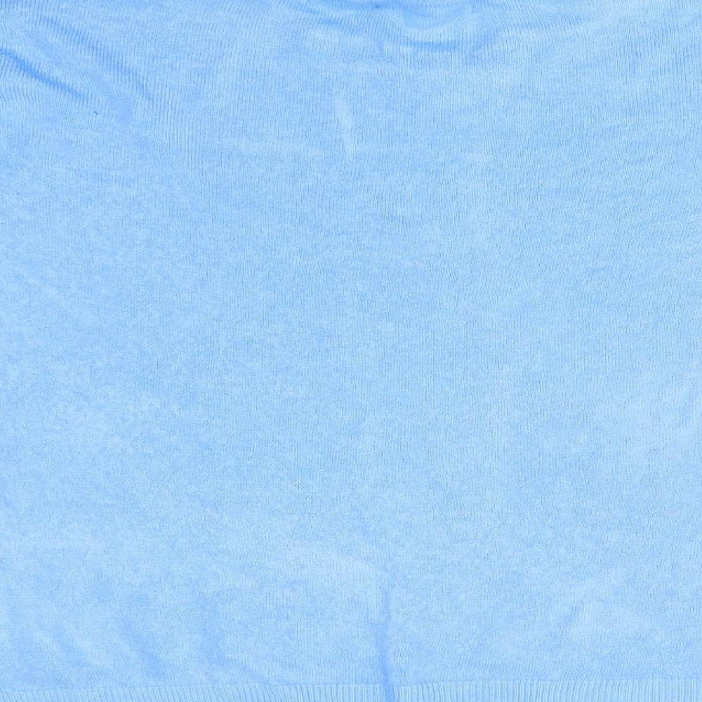 Brand and care label for Primark women’s blue pullover sweatshirt, size L