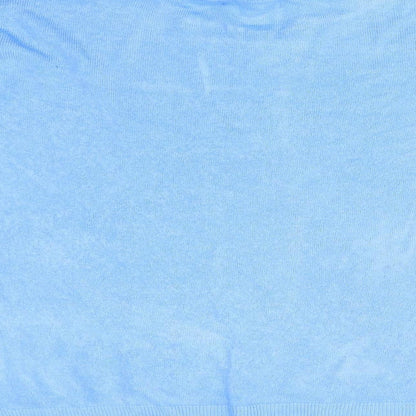 Brand and care label for Primark women’s blue pullover sweatshirt, size L