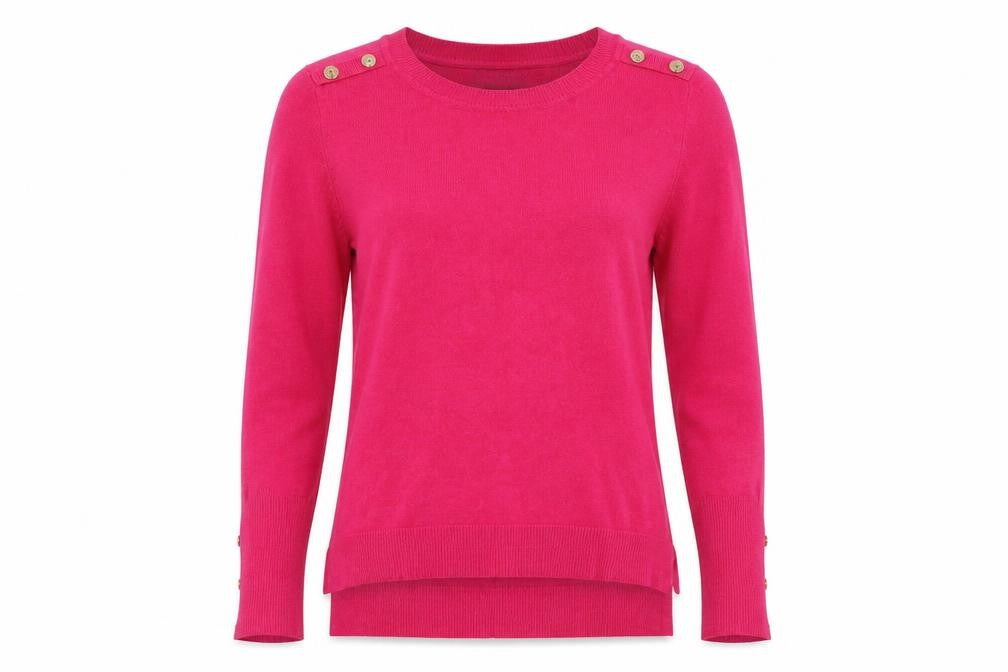 Front view of Primark women’s pink pullover sweatshirt, size S