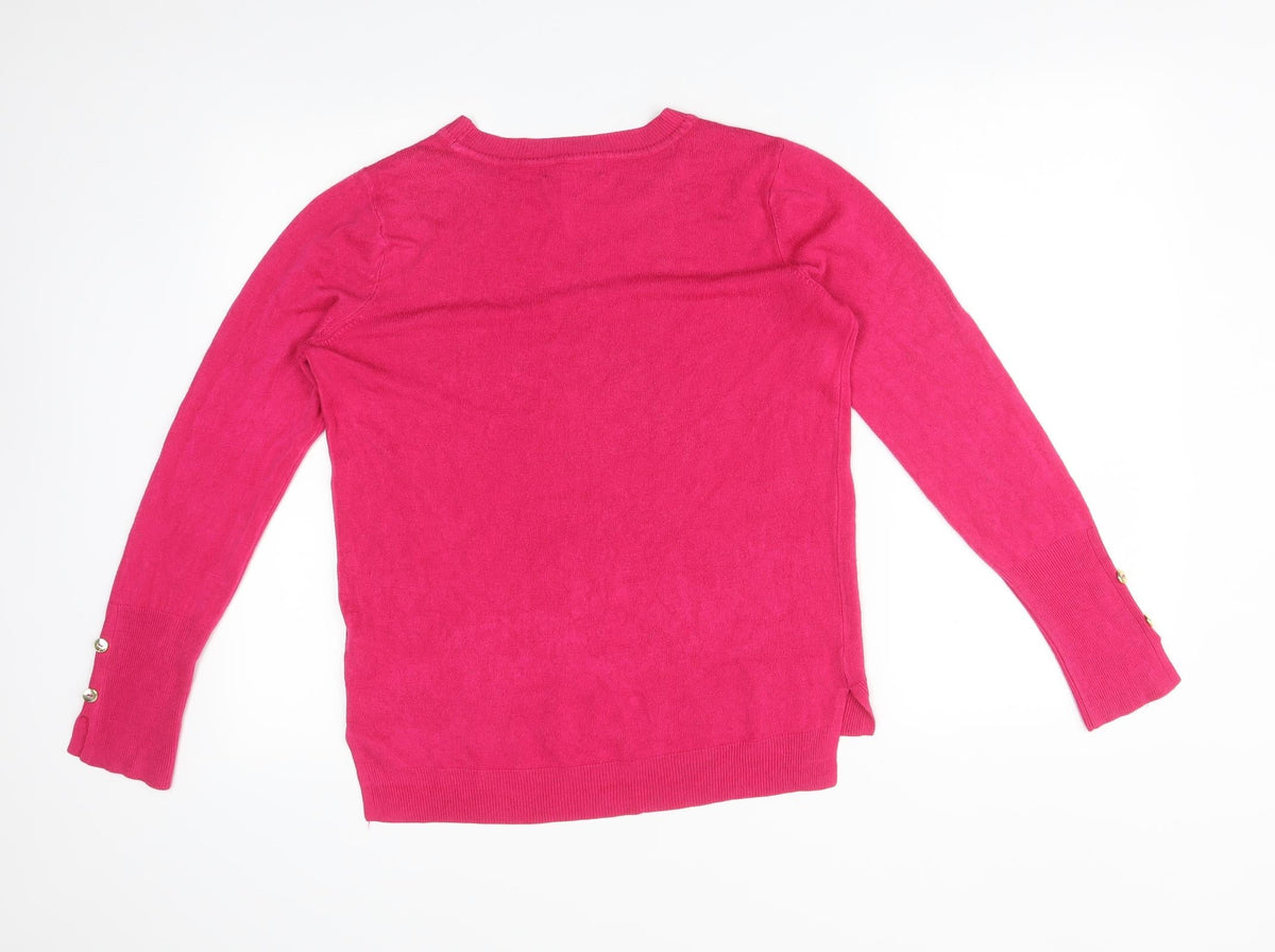 Back view of Primark women’s pink pullover sweatshirt, size S