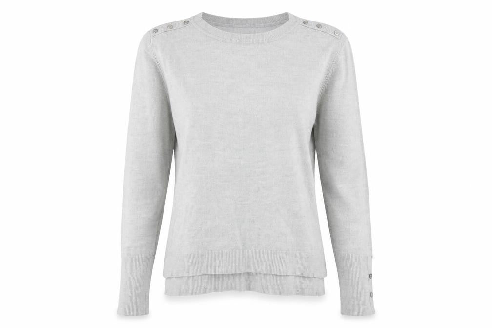 Front view of Primark women’s grey pullover sweatshirt, size M