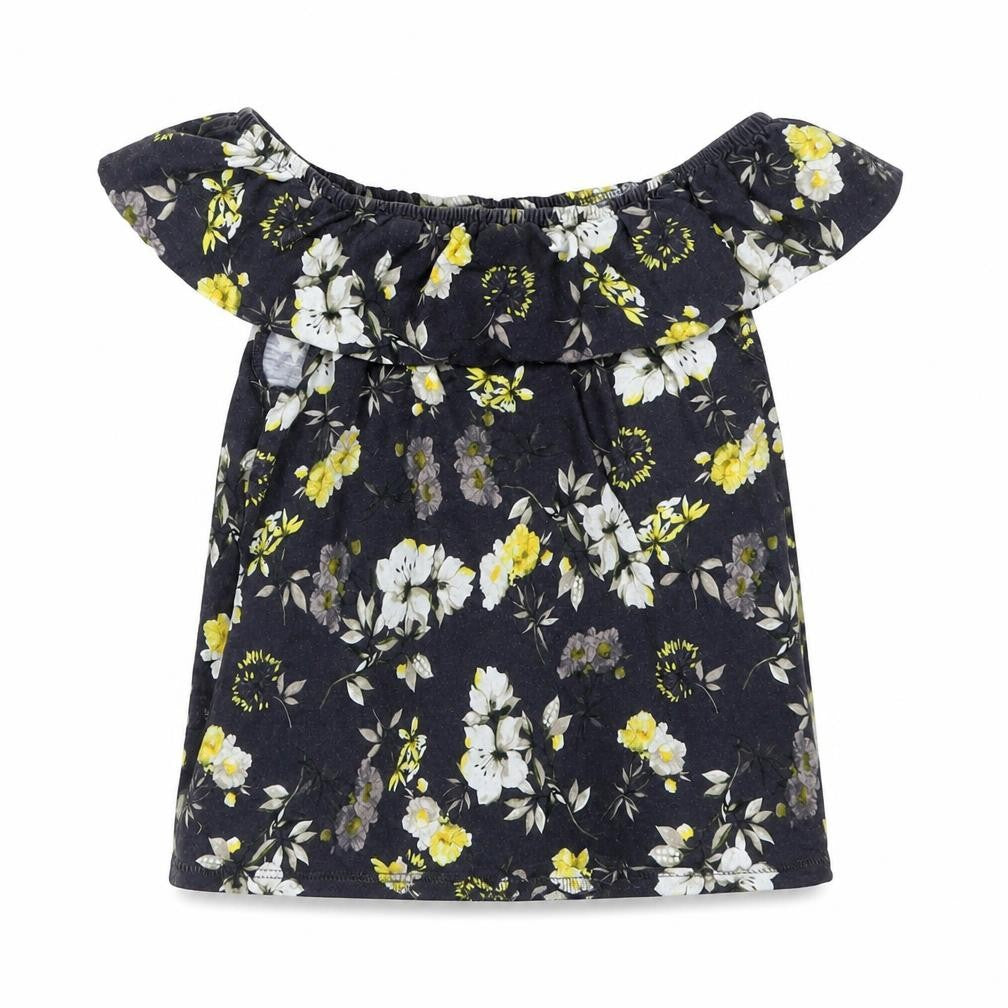Front view of Next girls’ multicoloured floral basic t-shirt, size 9, years