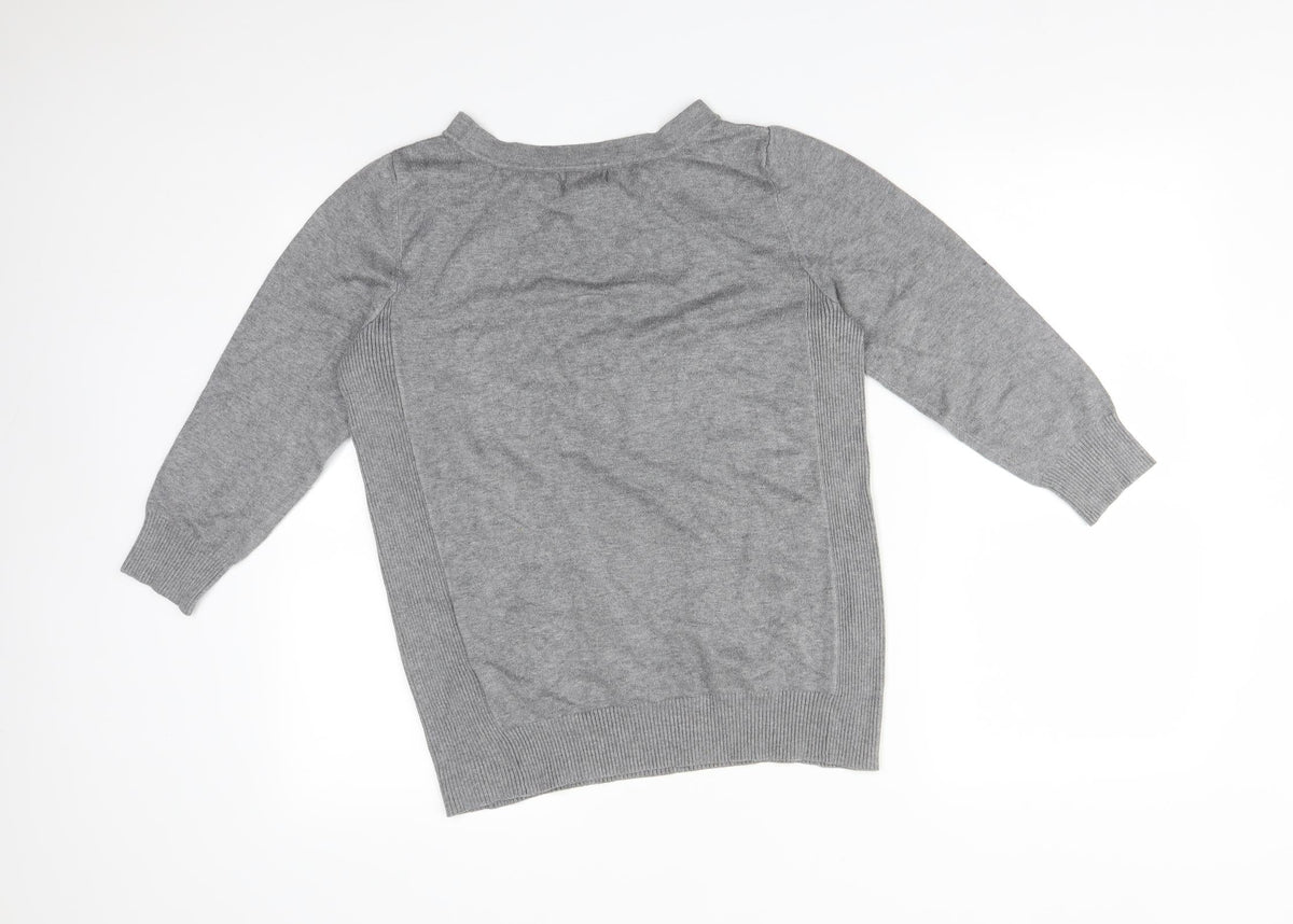 Back view of JOSEPHA women’s grey basic t-shirt, size M