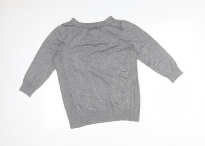 Back view of JOSEPHA women’s grey basic t-shirt, size M