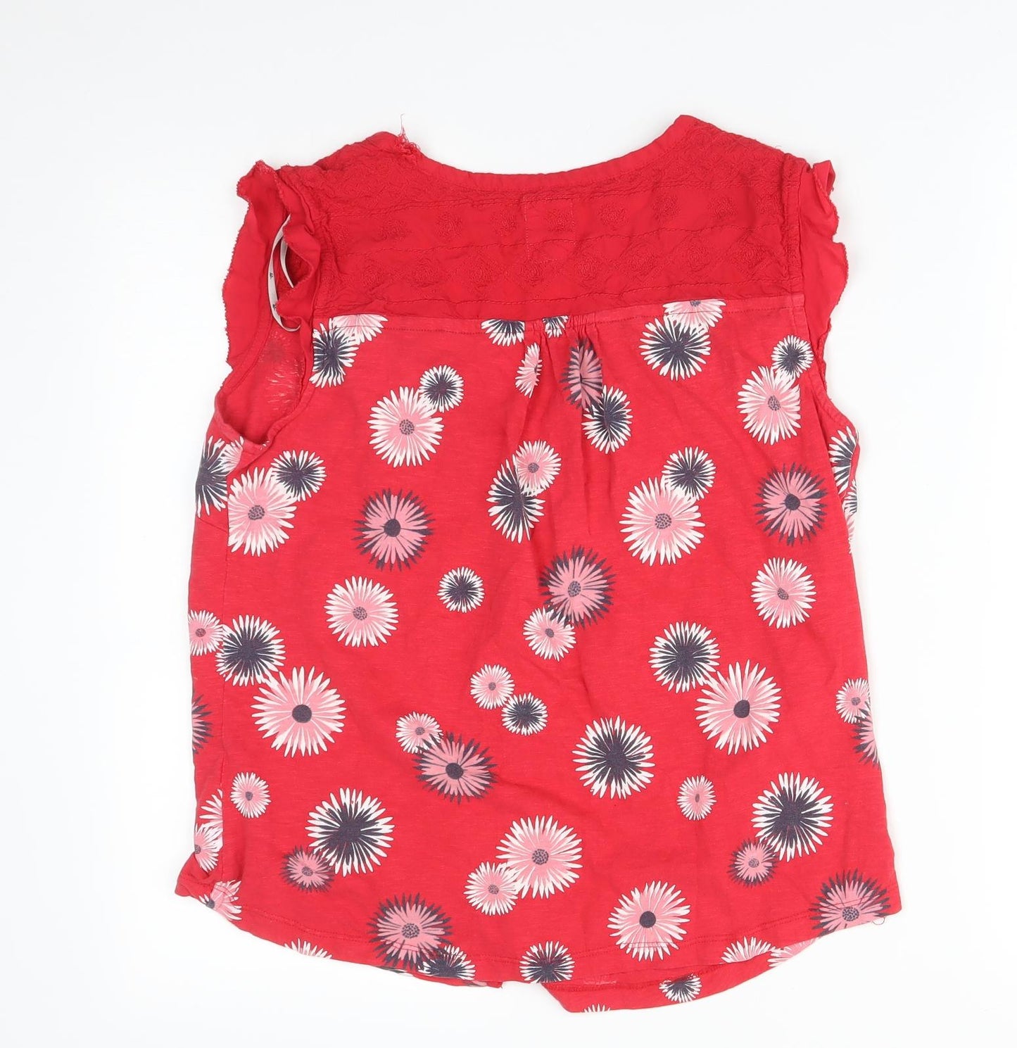 EBENHAMS Womens Red Floral  Basic T-Shirt Size 10
