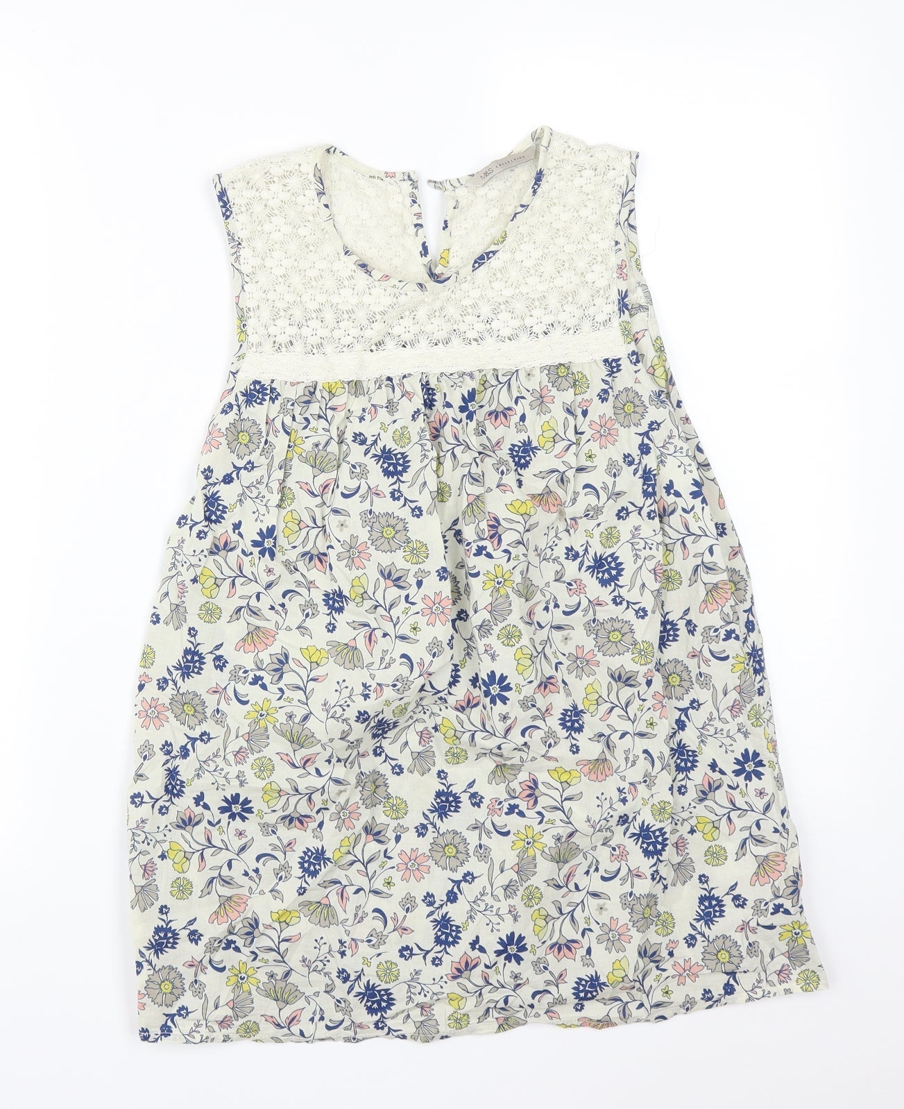 M&S Womens Multicoloured Floral  Basic T-Shirt Size 10