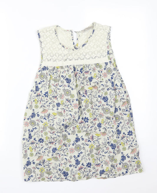 M&S Womens Multicoloured Floral  Basic T-Shirt Size 10