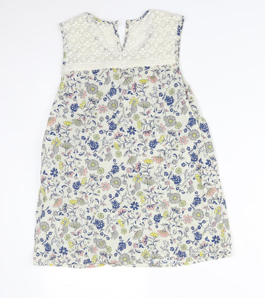 M&S Womens Multicoloured Floral  Basic T-Shirt Size 10