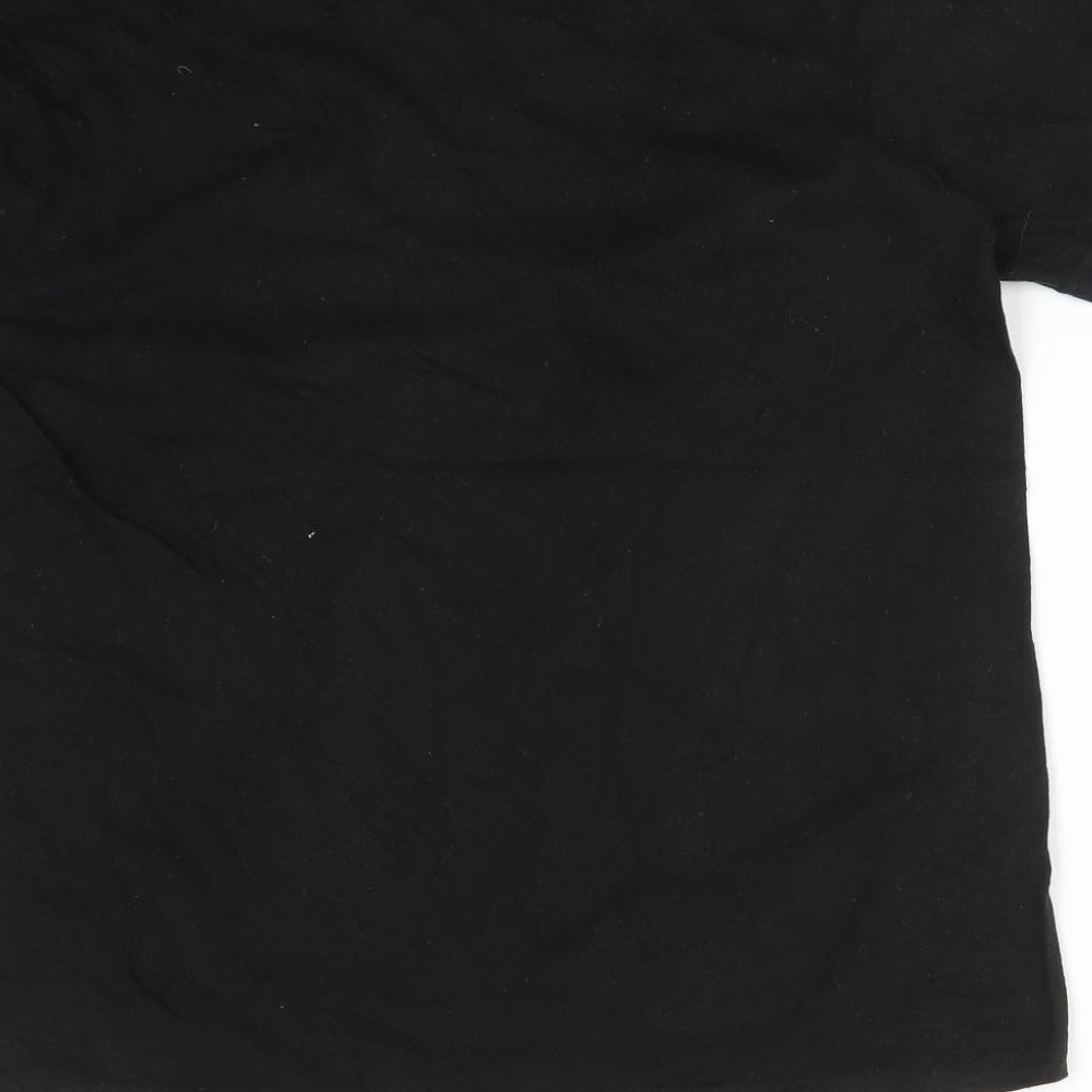 Brand and care label for Club women’s black basic t-shirt, size M, - la.