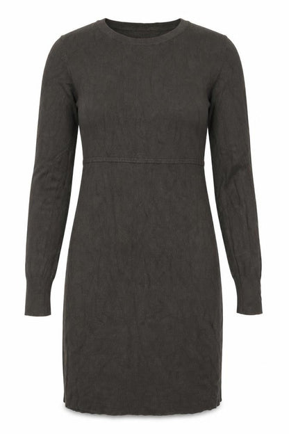 Front view of H&M women’s green knit jumper dress, size L