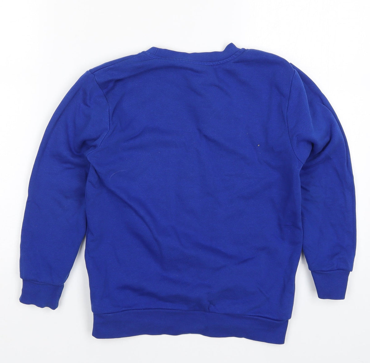 Back view of George boys’ blue pullover sweatshirt, size 7-8, years