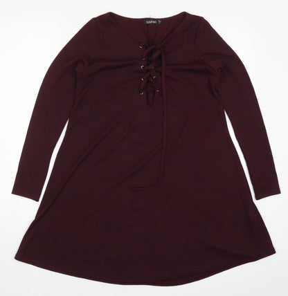 Boohoo Womens Purple   A-Line  Size 8  - Burgundy