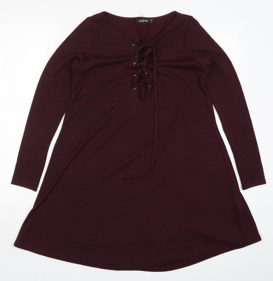 Boohoo Womens Purple   A-Line  Size 8  - Burgundy