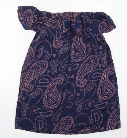 Primark Womens Blue Paisley  Mini  Size 10