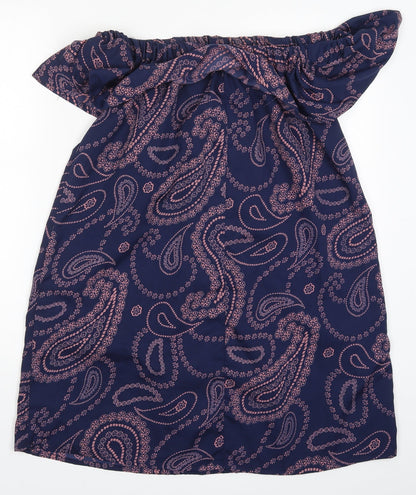 Primark Womens Blue Paisley  Mini  Size 10