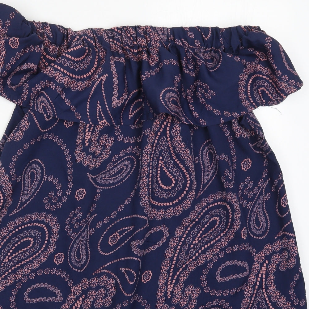 Primark Womens Blue Paisley  Mini  Size 10