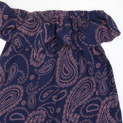 Primark Womens Blue Paisley  Mini  Size 10