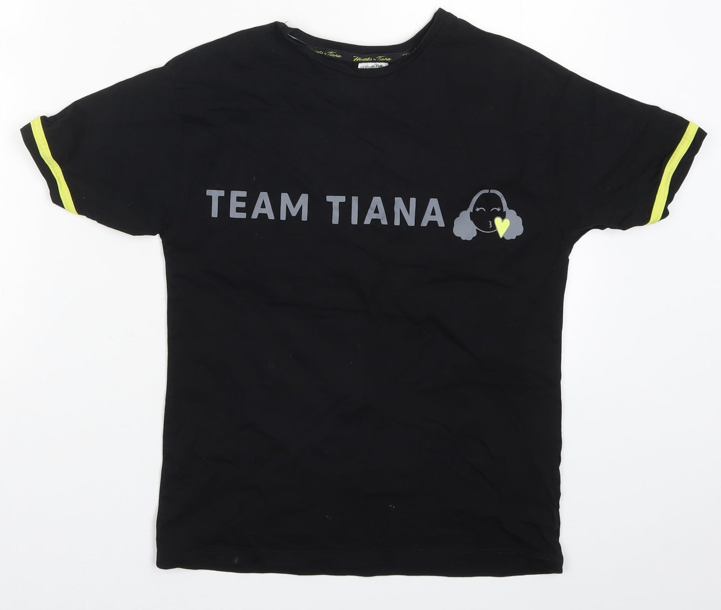George Girls Black   Basic T-Shirt Size 9-10 Years  - Team Tiana