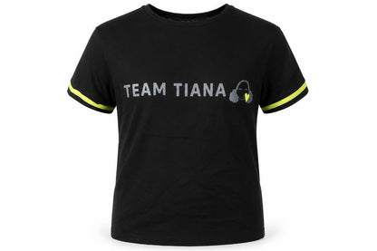 Front view of George girls’ black basic t-shirt, size 9-10, years - team tiana