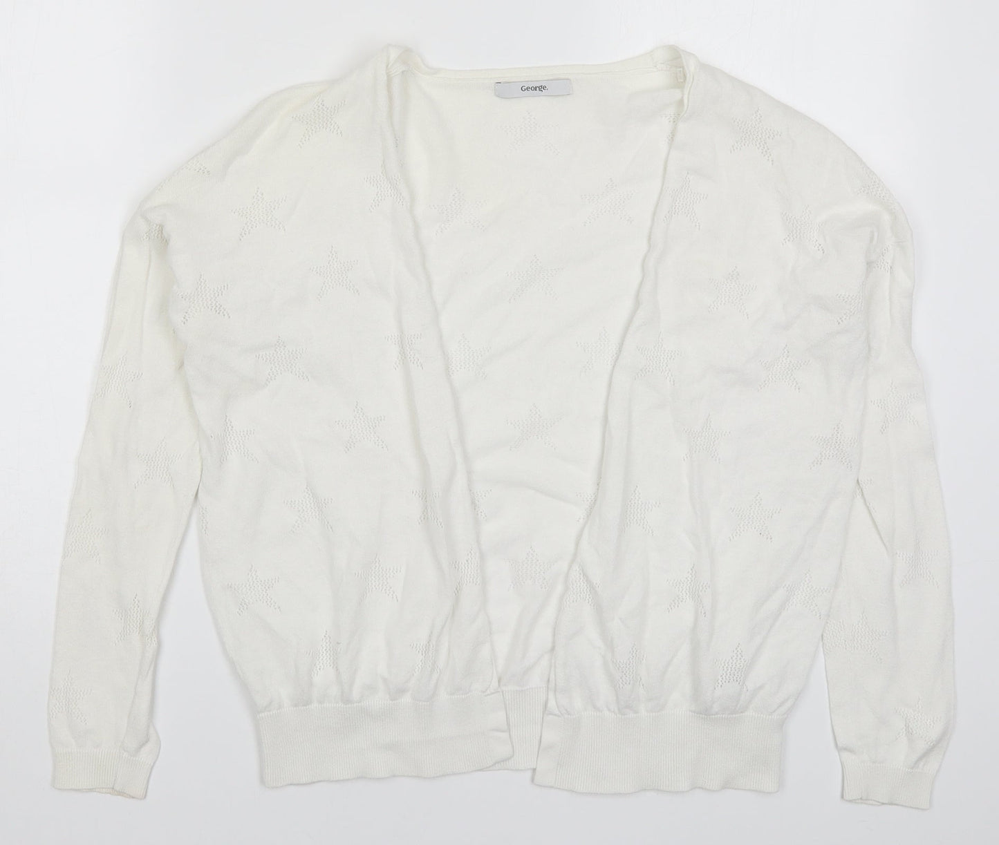 George Womens White  Knit Cardigan Jumper Size 10  - Stars
