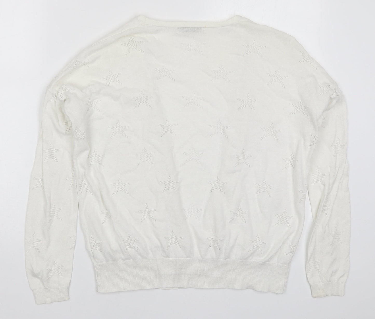 George Womens White  Knit Cardigan Jumper Size 10  - Stars