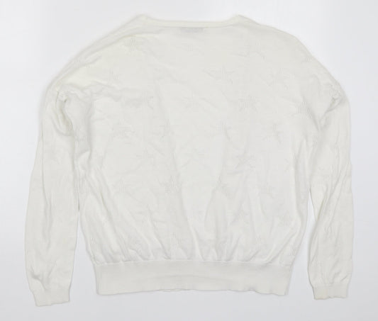George Womens White  Knit Cardigan Jumper Size 10  - Stars