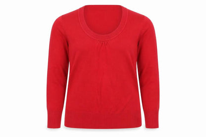 Womens UK Size XL M&Co Red Pullover Jumper