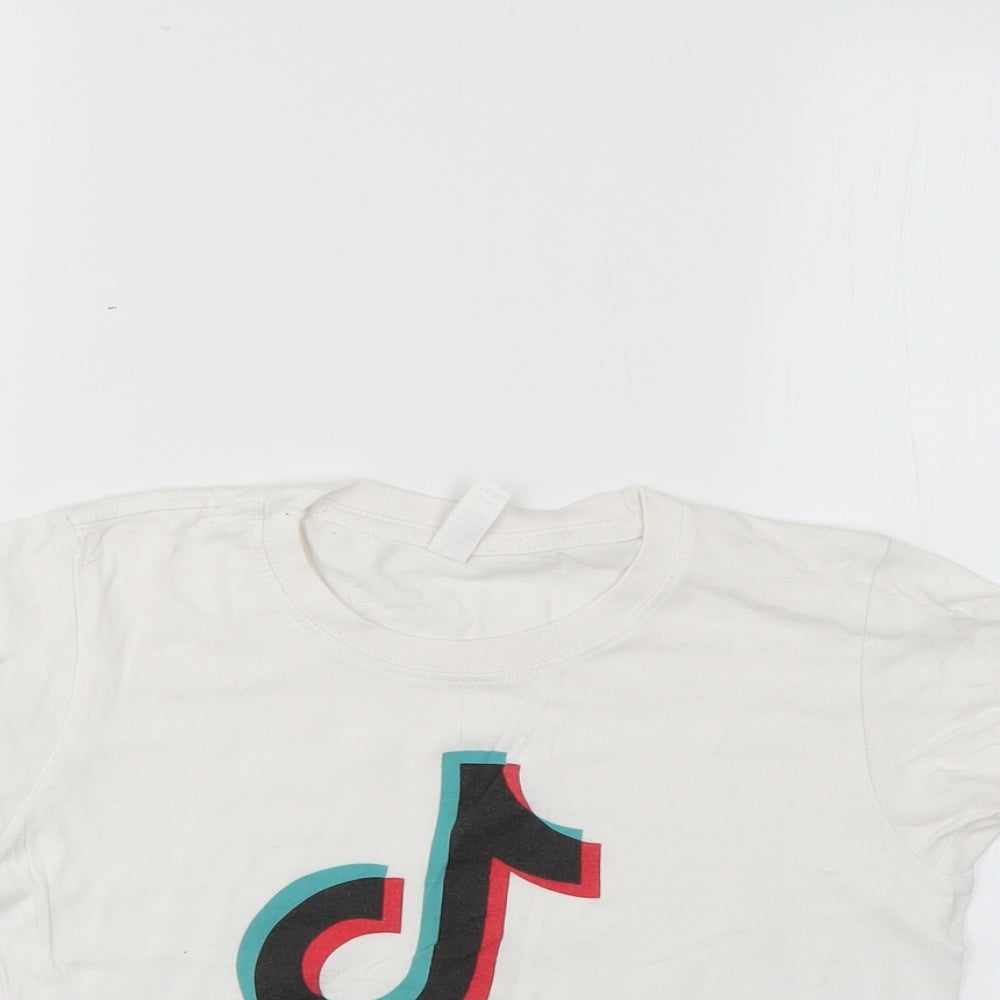 casual classics Girls White   Basic T-Shirt Size 7-8 Years
