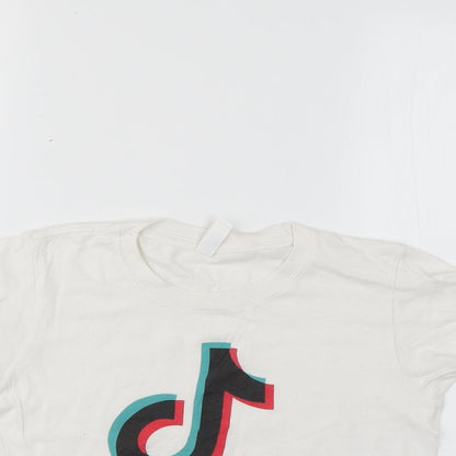 casual classics Girls White   Basic T-Shirt Size 7-8 Years