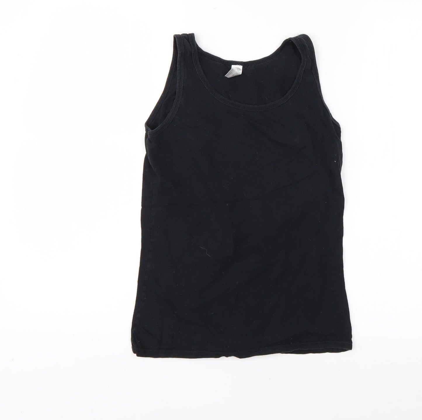 Womens UK Size S Gildan Black Basic T-Shirt