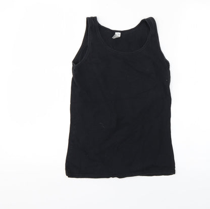 Womens UK Size S Gildan Black Basic T-Shirt