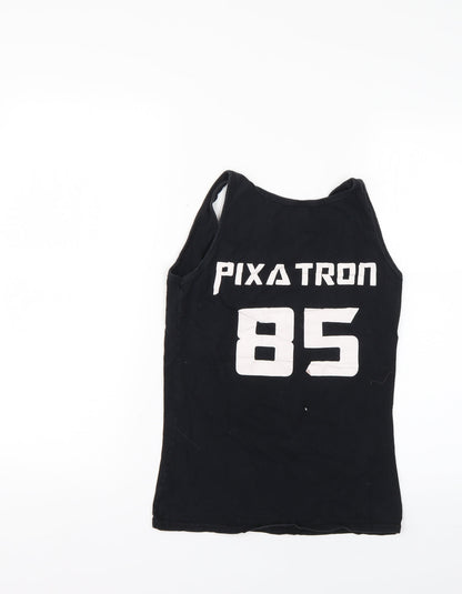 Womens UK Size S Gildan Black Basic T-Shirt