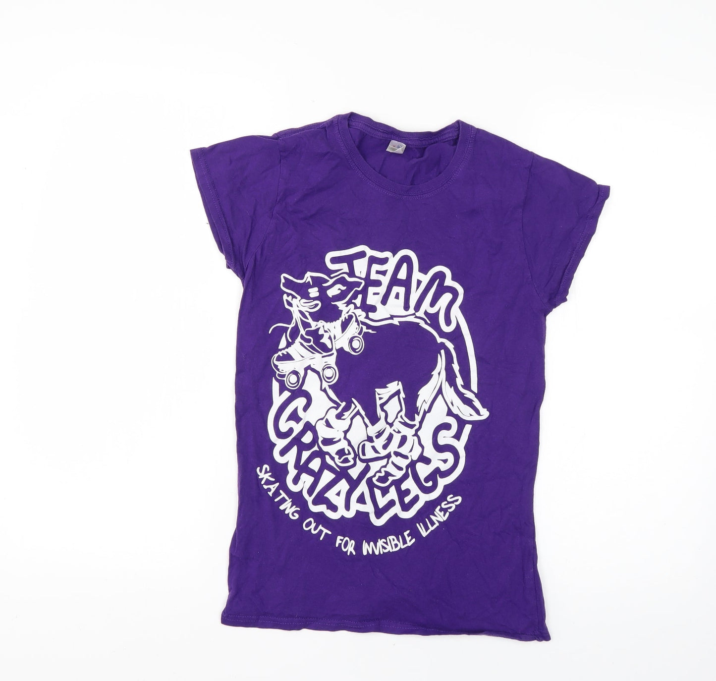Womens UK Size S Gildan Purple Basic T-Shirt