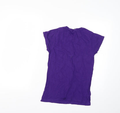 Womens UK Size S Gildan Purple Basic T-Shirt
