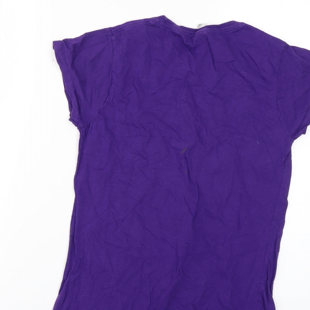 Womens UK Size S Gildan Purple Basic T-Shirt