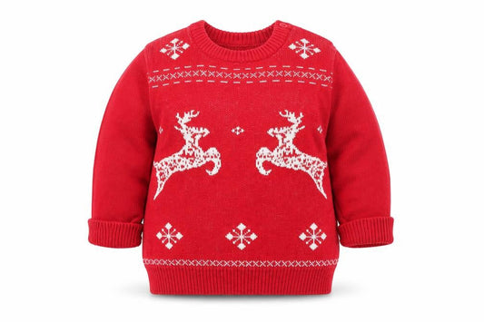 Marks and Spencer Baby Red Geometric  Pullover Jumper Size 9-12 Months