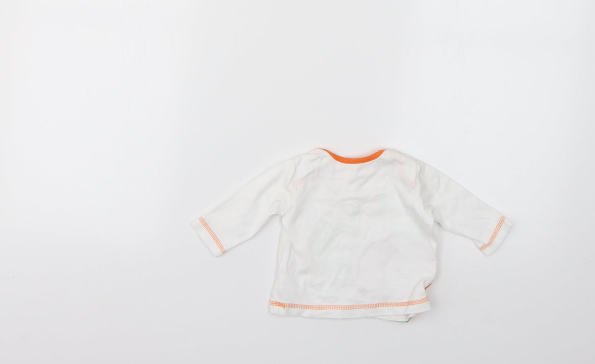 Back view of George Baby White Geometric Basic T-Shirt, size 0-3, Months