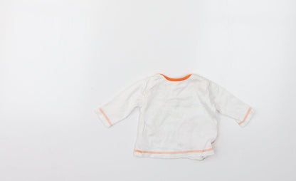 Back view of George Baby White Geometric Basic T-Shirt, size 0-3, Months
