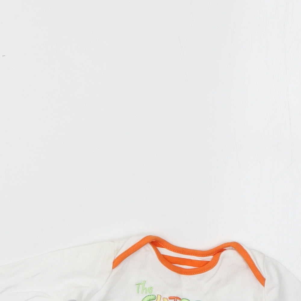 Close-up detail of George Baby White Geometric Basic T-Shirt, size 0-3, Months