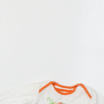 Close-up detail of George Baby White Geometric Basic T-Shirt, size 0-3, Months