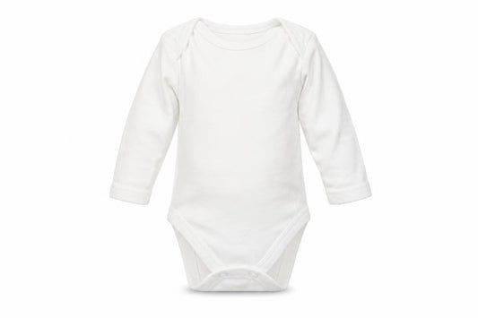 Front view of F&F Baby White Babygrow One-Piece, size 0-3, Months