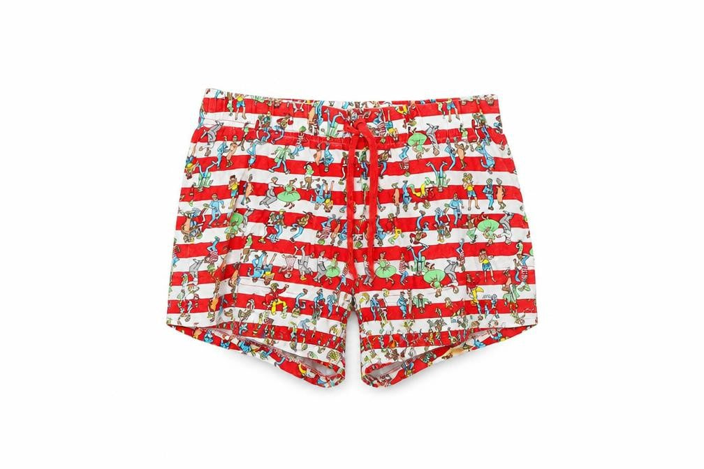 Front view of Love To Lounge women’s multicoloured geometric pyjama pants, size UK 6