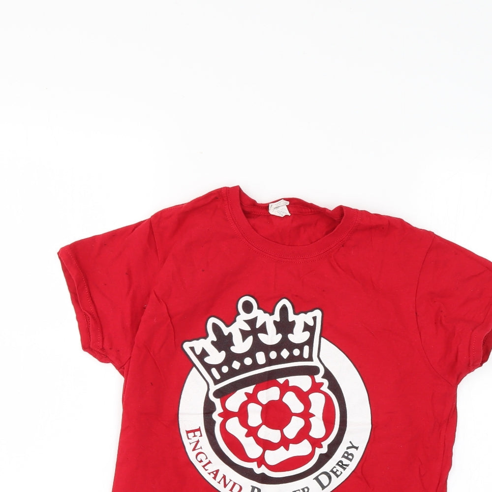 Womens UK Size L Gildan Red Basic T-Shirt