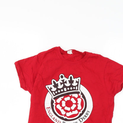 Womens UK Size L Gildan Red Basic T-Shirt