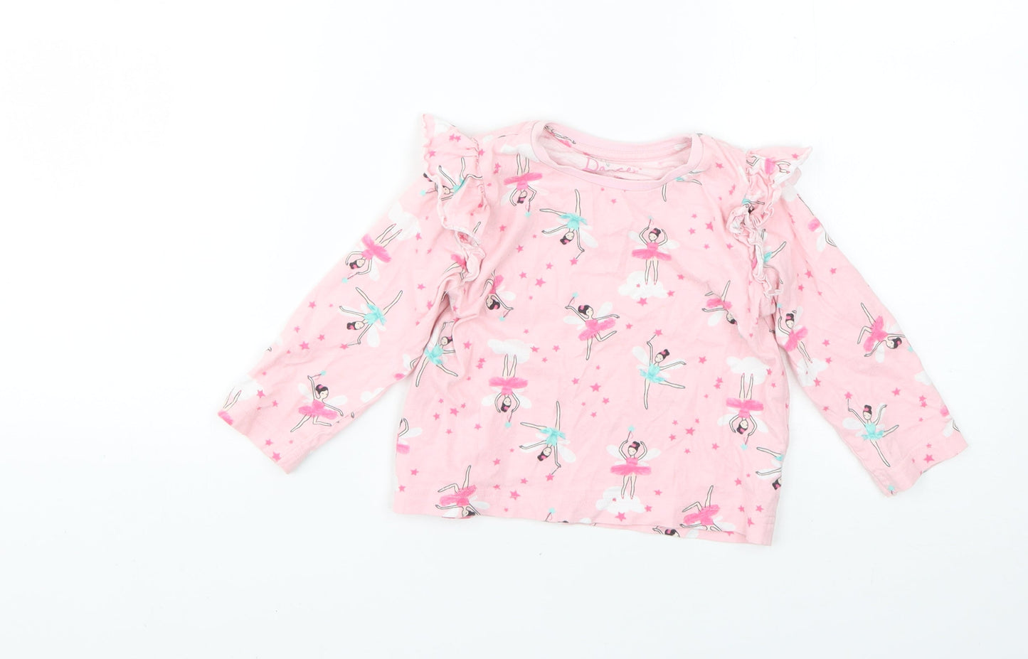 Matalan Baby Pink Floral  Basic T-Shirt Size 12 Months