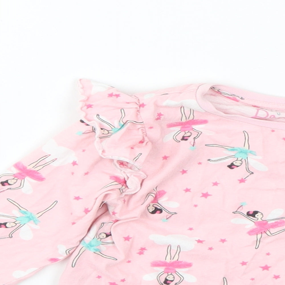 Matalan Baby Pink Floral  Basic T-Shirt Size 12 Months