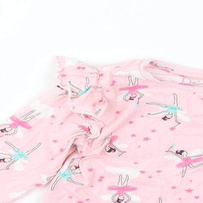 Matalan Baby Pink Floral  Basic T-Shirt Size 12 Months